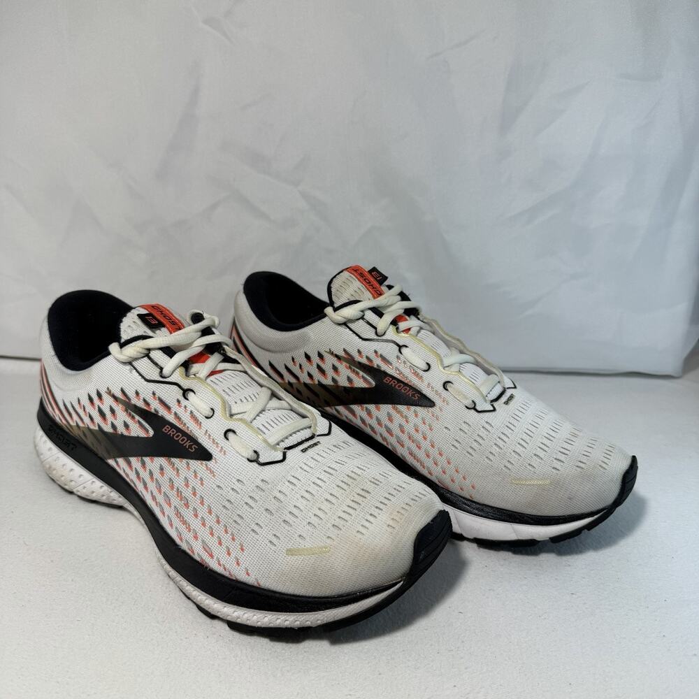 Brooks Mens Adrenaline Ghost 13 1203381D192 White Running Shoes Sneakers Sz 10D
